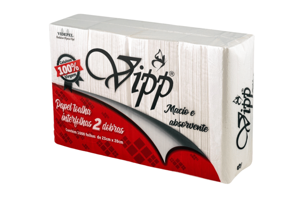 PAPEL TOALHA INTERFOLHADA VIPP 23 CM X 20 CM | PACOTE COM 1.000 FOLHAS