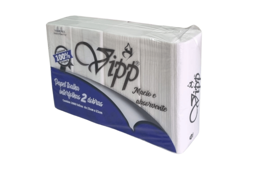 PAPEL TOALHA INTERFOLHADA VIPP 23 CM X 21 CM | PACOTE COM 1.000 FOLHAS
