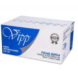 PAPEL INTERFOLHADO CAI CAI VIPP 10 CM X 20 CM | FOLHA DUPLA | CAIXA COM 6.000 FOLHAS