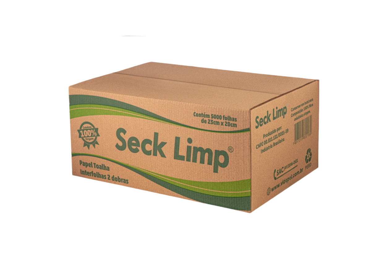 PAPEL TOALHA INTERFOLHADA SECK LIMP 23 CM X 20 CM | CAIXA COM 5.000 FOLHAS
