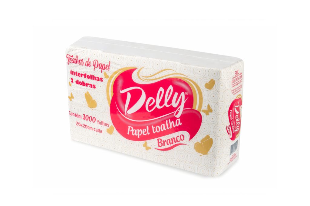 PAPEL TOALHA INTERFOLHADA DELLY 20 CM X 20 CM | PACOTE COM 1.000 FOLHAS