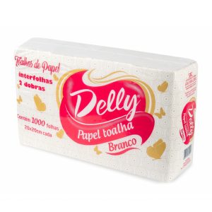 PAPEL TOALHA INTERFOLHADA DELLY 20 CM X 20 CM | PACOTE COM 1.000 FOLHAS