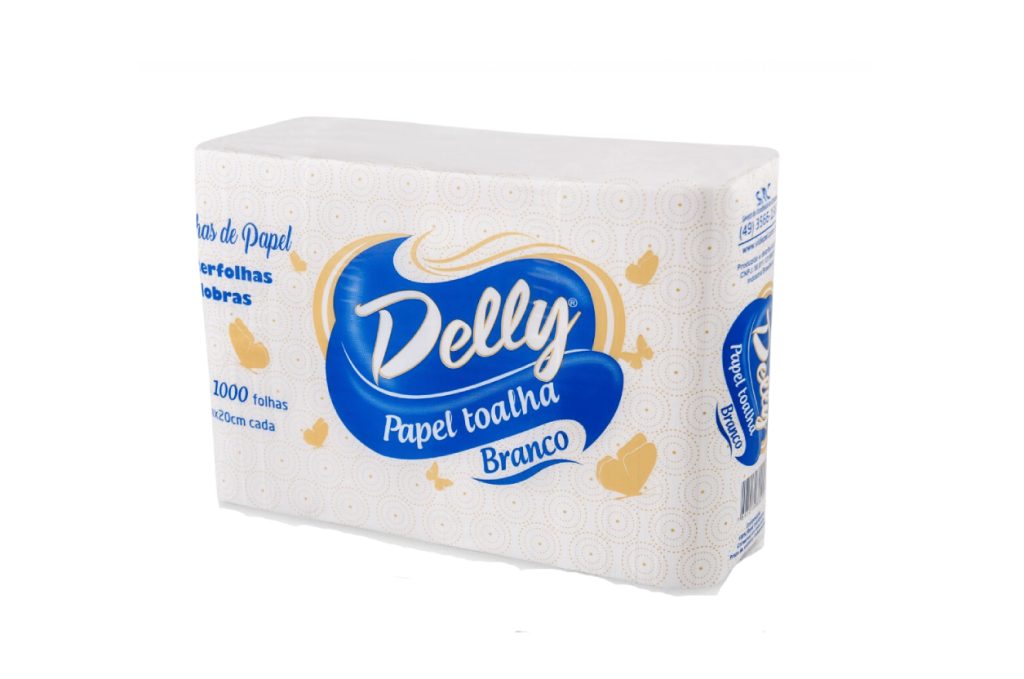 PAPEL TOALHA INTERFOLHADA DELLY 23 CM x 20 CM | PACOTE COM 1.000 FOLHAS