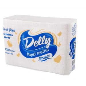 PAPEL TOALHA INTERFOLHADA DELLY 23 CM x 20 CM | PACOTE COM 1.000 FOLHAS