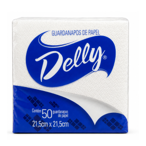 GUARDANAPO DE PAPEL DELLY 21,5 CM X 21,5 CM | FOLHA SIMPLES | CAIXA COM 40 PACOTES COM 50 GUARDANAPOS