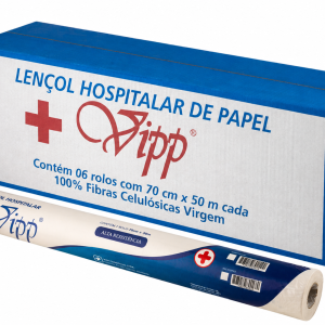 LENÇOL HOSPITALAR VIPP 70 CM X 50 M | COM PICOTE