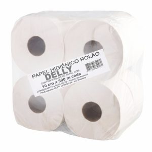 PAPEL HIGIÊNICO ROLÃO DELLY 10 CM X 500 M | FARDO COM 8 ROLOS