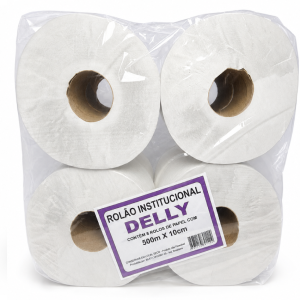 PAPEL HIGIÊNICO ROLÃO DELLY 10 CM X 500 M | FARDO COM 8 ROLOS