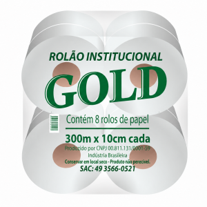 PAPEL HIGIÊNICO ROLÃO GOLD 300 X 10 CM