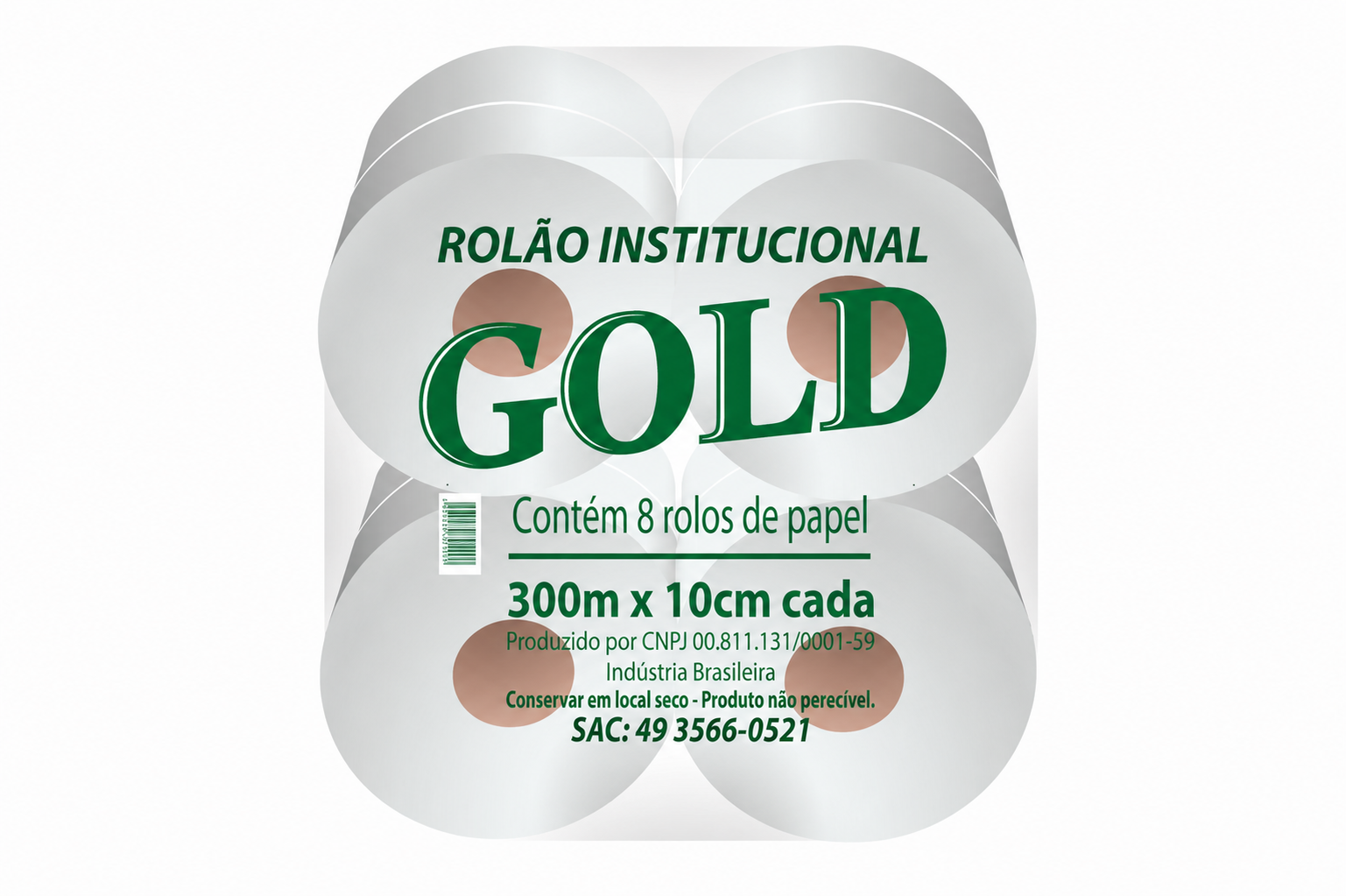 PAPEL HIGIÊNICO ROLÃO GOLD 300 X 10 CM