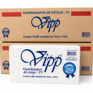 GUARDANAPO DE ESTOJO VIPP 14 CM X 14 CM | CAIXA COM 5 PACOTES DE 2.000 UN