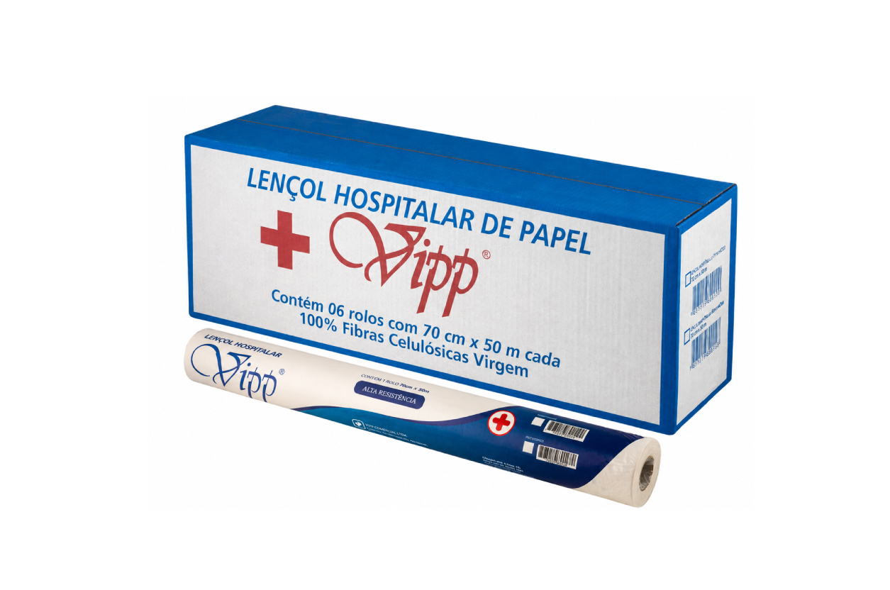 LENÇOL HOSPITALAR VIPP 70 CM X 50 M | COM PICOTE