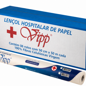 LENÇOL HOSPITALAR VIPP 50 CM X 50 M | COM PICOTE
