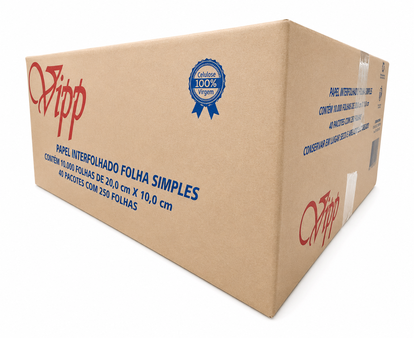 GUARDANAPO DE PAPEL INTERFOLHADO VIPP 10 CM X 20 CM | FOLHA SIMPLES | CAIXA COM 5.000 FOLHAS