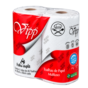 PAPEL TOALHA MULTIUSO VIPP 20 CM X 20 CM | FOLHA DUPLA