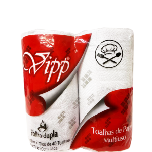 PAPEL TOALHA MULTIUSO VIPP 20 CM X 20 CM | FOLHA DUPLA