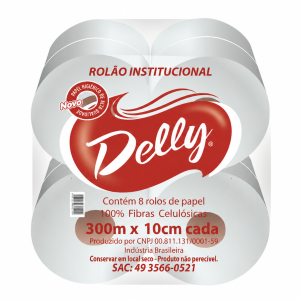 PAPEL HIGIÊNICO ROLÃO DELLY 300 M