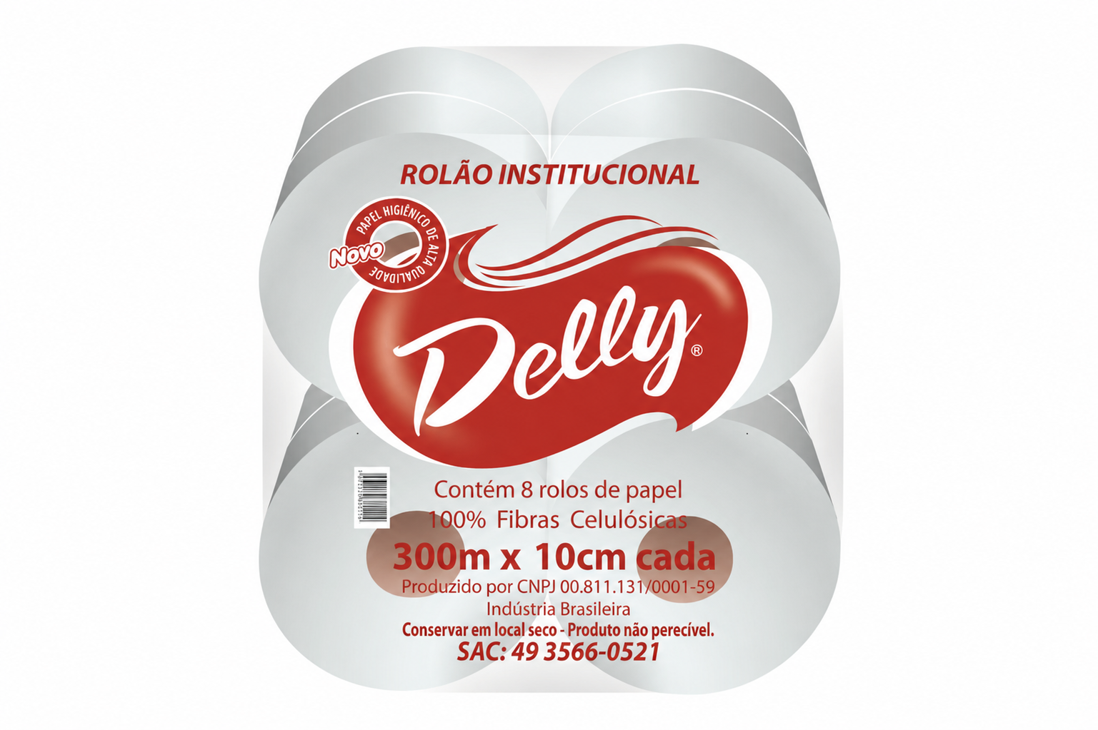 PAPEL HIGIÊNICO ROLÃO DELLY 300 M