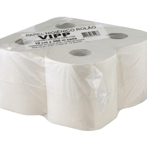 PAPEL HIGIÊNICO ROLÃO VIPP 10 CM X 500 M | FARDO COM 8 ROLOS