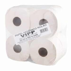 PAPEL HIGIÊNICO ROLÃO VIPP 10 CM X 500 M | FARDO COM 8 ROLOS