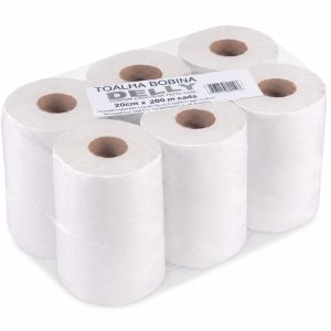 PAPEL TOALHA BOBINA DELLY 20 CM X 200 M | FARDO COM 6 ROLOS