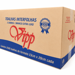 PAPEL TOALHA INTERFOLHADA VIPP 23 CM X 20 CM | CAIXA COM 2.500 FOLHAS