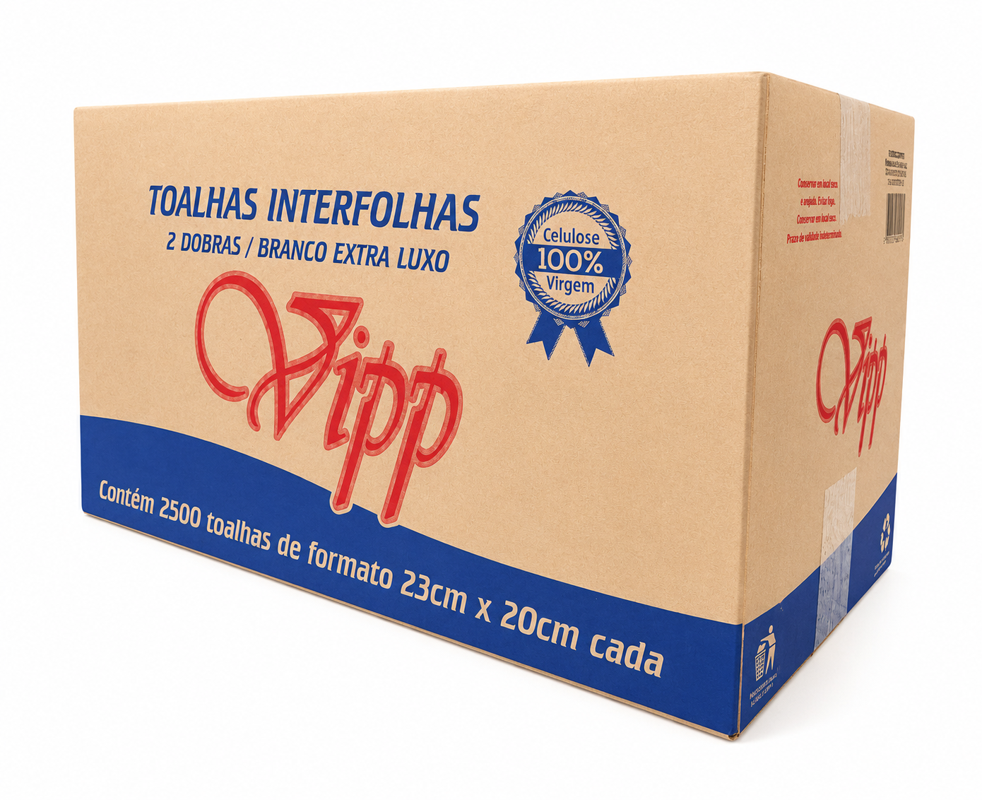 PAPEL TOALHA INTERFOLHADA VIPP 23 CM X 20 CM | CAIXA COM 2.500 FOLHAS